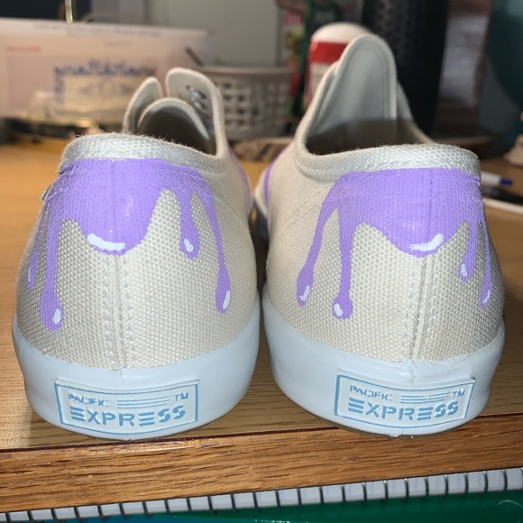 Pacific Express Custom Purple Drip Sneakers - Picture 4 of 4